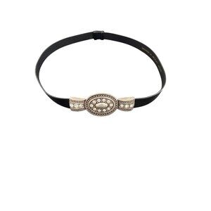 Chico's Women's Rhinestone Bling Leather Belt Size S/M